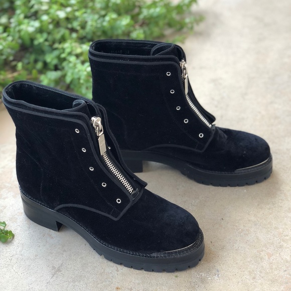 velvet biker boots